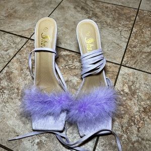 Fluffy purple heel